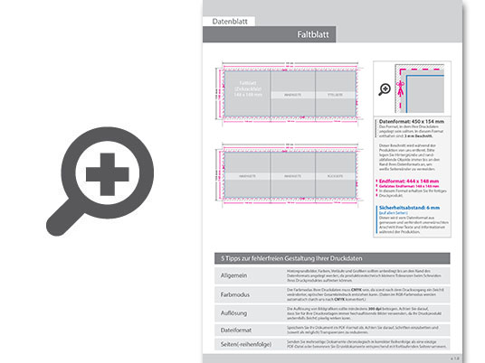 Product Bild faltblatt__gefalzt_auf_quadrat_14_8_cm_x_14_8_cm__vertikaler_zickzackfalz__6-seitig