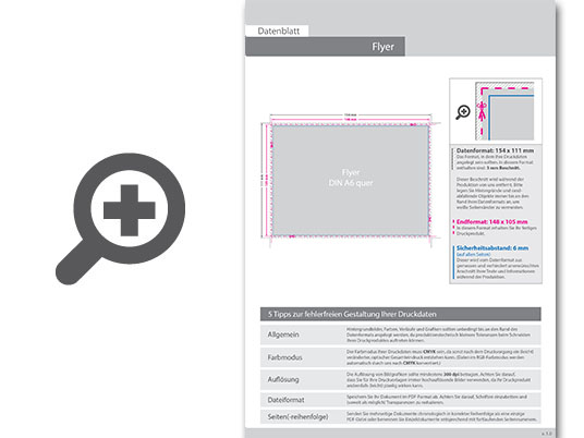 Product Bild multiloft-flyer_din_a6_quer_(14_8_cm_x_10_5_cm)_beidseitig_folienkaschiert_mit_softfeel-folie__4_4_farbig_(beidseitiger_druck)