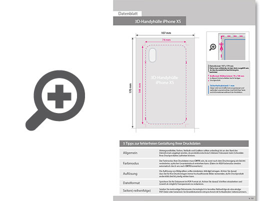 Product Bild standard-handyh__lle_f__r_iphone_xs__4_0-farbig_einseitig_bedruckt